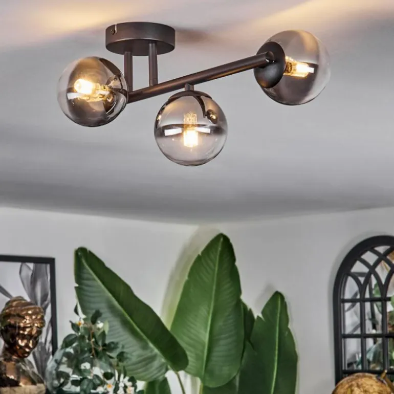 Chehalis Plafonnier, Boule lumineuse Clair, Fumé, 3 lumières
