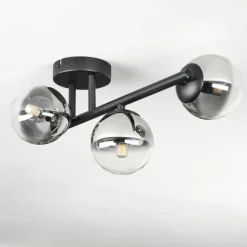 Chehalis Plafonnier, Boule lumineuse Clair, Fumé, 3 lumières