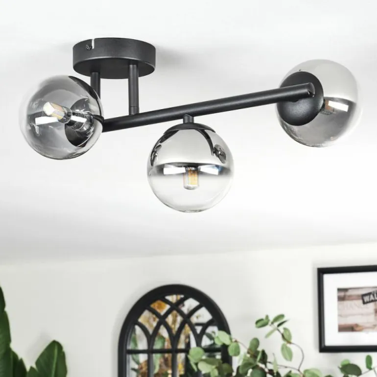 Chehalis Plafonnier, Boule lumineuse Clair, Fumé, 3 lumières