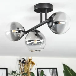 Chehalis Plafonnier, Boule lumineuse Clair, Fumé, 3 lumières