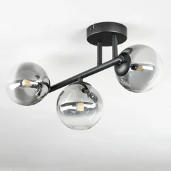 Chehalis Plafonnier, Boule lumineuse Clair, Fumé, 3 lumières
