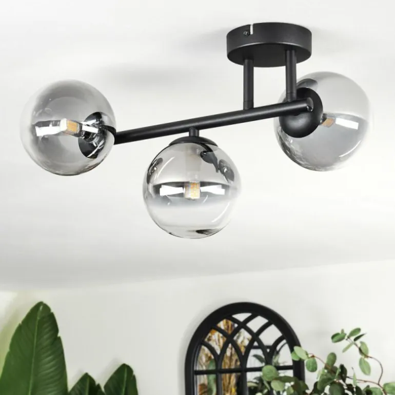 Chehalis Plafonnier, Boule lumineuse Clair, Fumé, 3 lumières