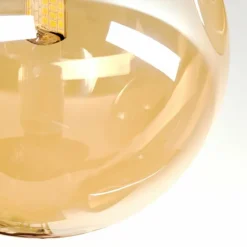 Chehalis Plafonnier, Boule lumineuse Ambre, 3 lumières
