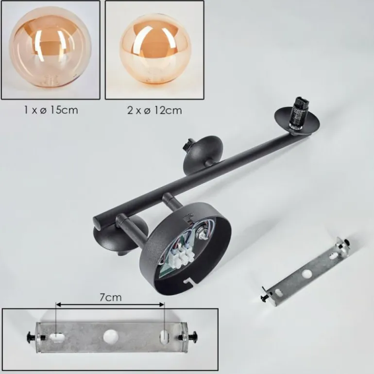 Chehalis Plafonnier, Boule lumineuse Ambre, 3 lumières