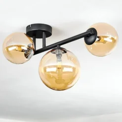 Chehalis Plafonnier, Boule lumineuse Ambre, 3 lumières