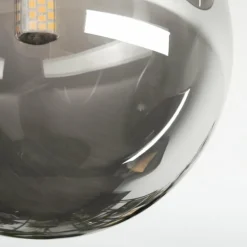 Chehalis Plafonnier, Boule lumineuse Ambre, Fumé, 3 lumières