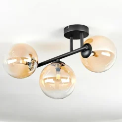 Chehalis Plafonnier, Boule lumineuse Ambre, Clair, 3 lumières