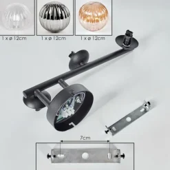 Chehalis Plafonnier, Boule lumineuse Ambre, Clair, Fumé, 3 lumières