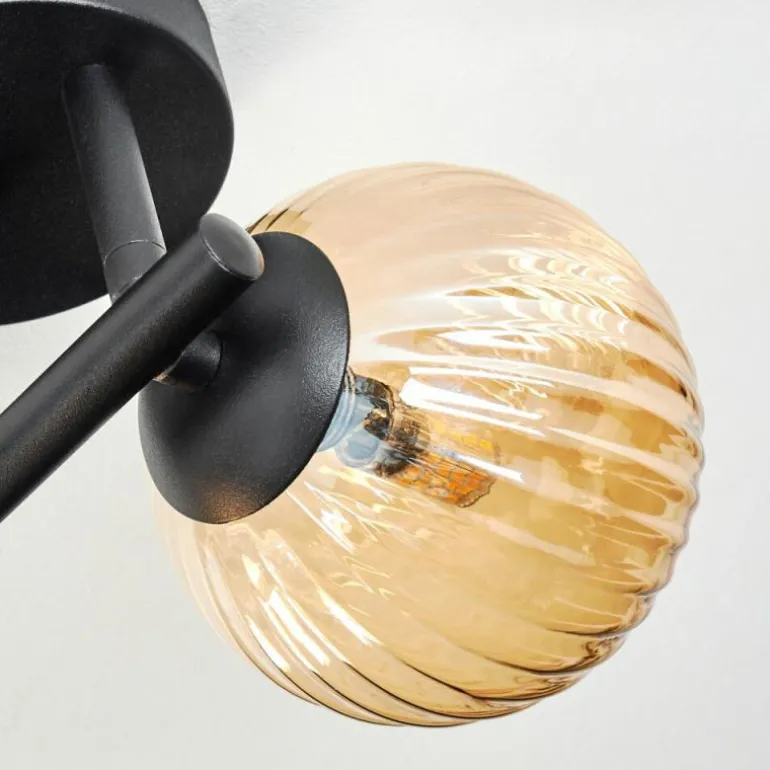 Chehalis Plafonnier, Boule lumineuse Ambre, Clair, Fumé, 3 lumières