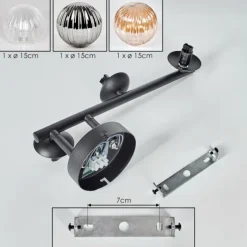 Chehalis Plafonnier, Boule lumineuse Ambre, Clair, Fumé, 3 lumières