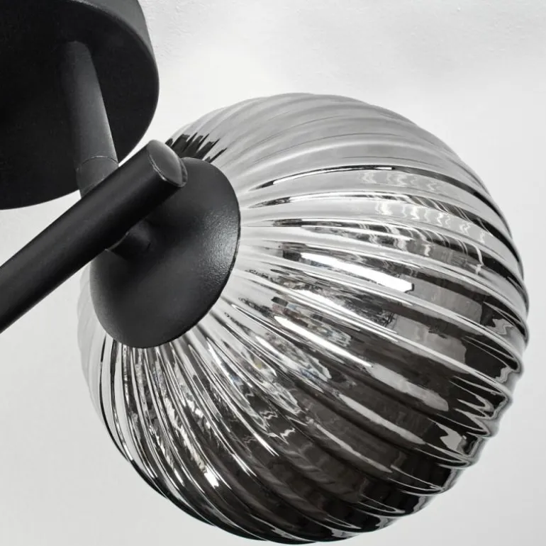 Chehalis Plafonnier, Boule lumineuse Ambre, Clair, Fumé, 3 lumières