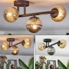 Chehalis Plafonnier, Boule lumineuse Ambre, Fumé, 3 lumières