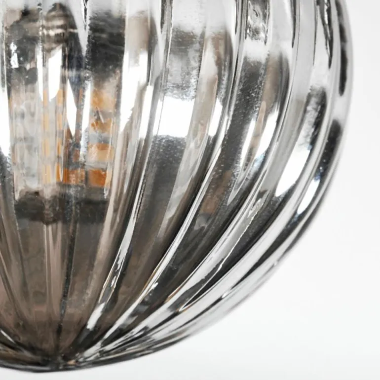 Chehalis Plafonnier, Boule lumineuse Ambre, Fumé, 3 lumières