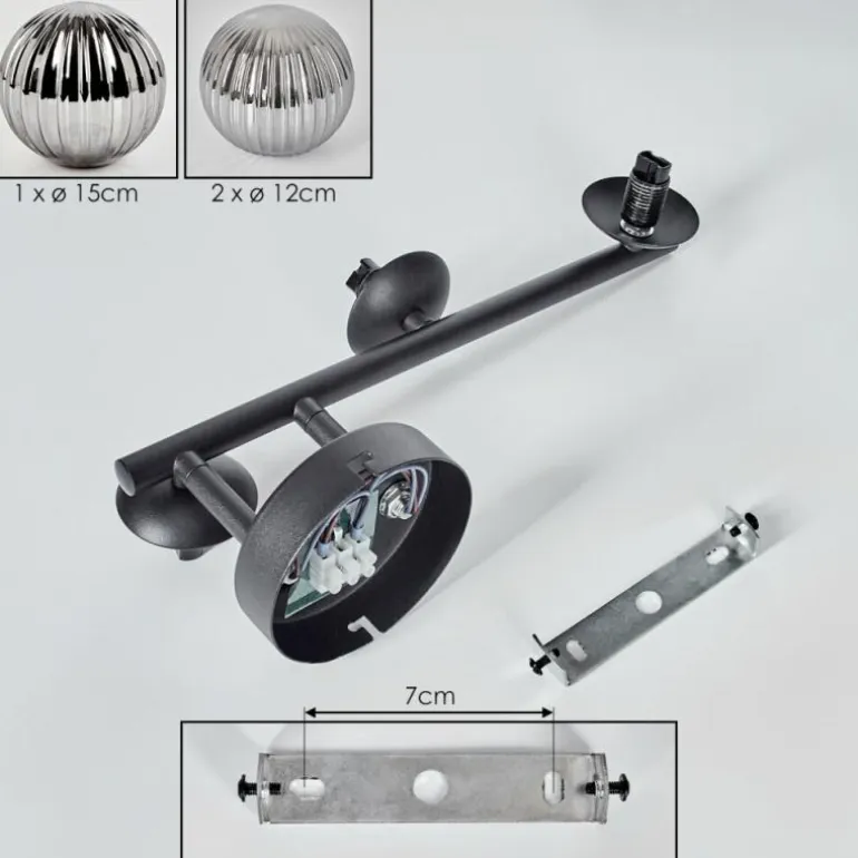Chehalis Plafonnier, Boule lumineuse Fumé, 3 lumières