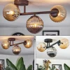 Chehalis Plafonnier, Boule lumineuse Ambre, Fumé, 3 lumières