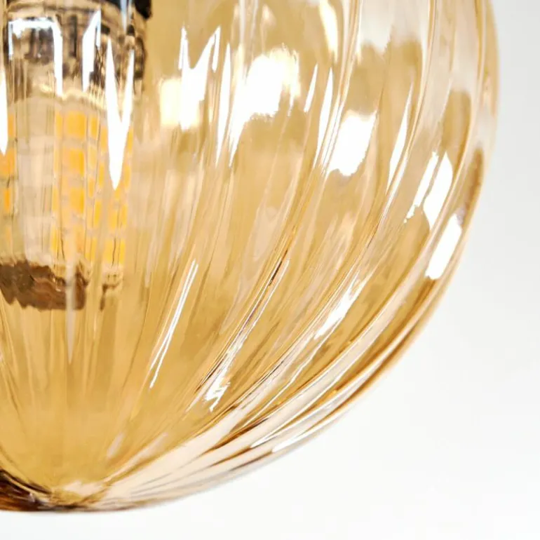 Chehalis Plafonnier, Boule lumineuse Ambre, 3 lumières
