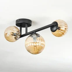 Chehalis Plafonnier, Boule lumineuse Ambre, 3 lumières