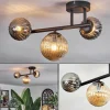 Chehalis Plafonnier, Boule lumineuse Ambre, Fumé, 3 lumières