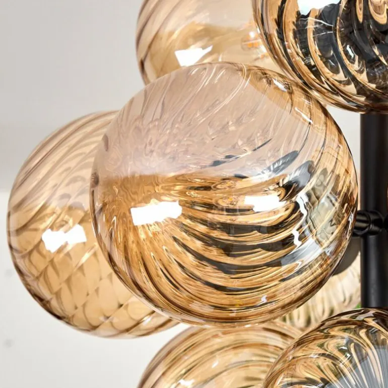 Chehalis Plafonnier, Boule lumineuse 39 cm LED Ambre, 13 lumières