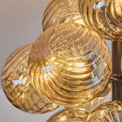 Chehalis Plafonnier, Boule lumineuse 39 cm LED Ambre, 13 lumières