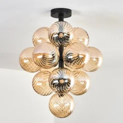 Chehalis Plafonnier, Boule lumineuse 39 cm LED Ambre, 13 lumières