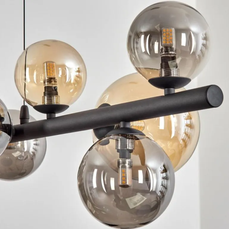 Chehalis Suspension, Boule lumineuse, Suspension Ambre, Fumé, 10 lumières