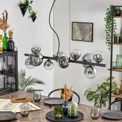 Chehalis Suspension, Boule lumineuse, Suspension Clair, Fumé, 10 lumières