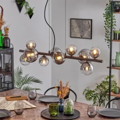 Chehalis Suspension, Boule lumineuse, Suspension Clair, Fumé, 10 lumières