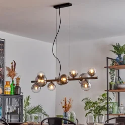 Chehalis Suspension, Boule lumineuse, Suspension Clair, Fumé, 10 lumières