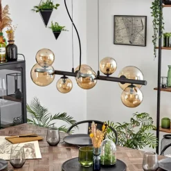 Chehalis Suspension, Boule lumineuse, Suspension Ambre, 8 lumières
