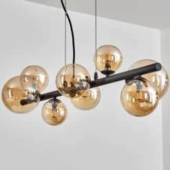 Chehalis Suspension, Boule lumineuse, Suspension Ambre, 8 lumières