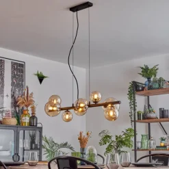 Chehalis Suspension, Boule lumineuse, Suspension Ambre, 8 lumières