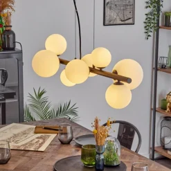 Chehalis Suspension, Boule lumineuse, Suspension Blanc, 8 lumières