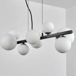 Chehalis Suspension, Boule lumineuse, Suspension Blanc, 8 lumières
