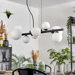 Chehalis Suspension, Boule lumineuse, Suspension Blanc, 8 lumières