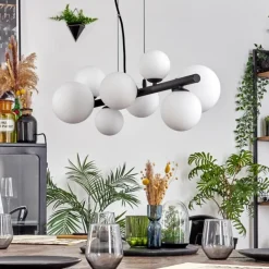 Chehalis Suspension, Boule lumineuse, Suspension Blanc, 8 lumières