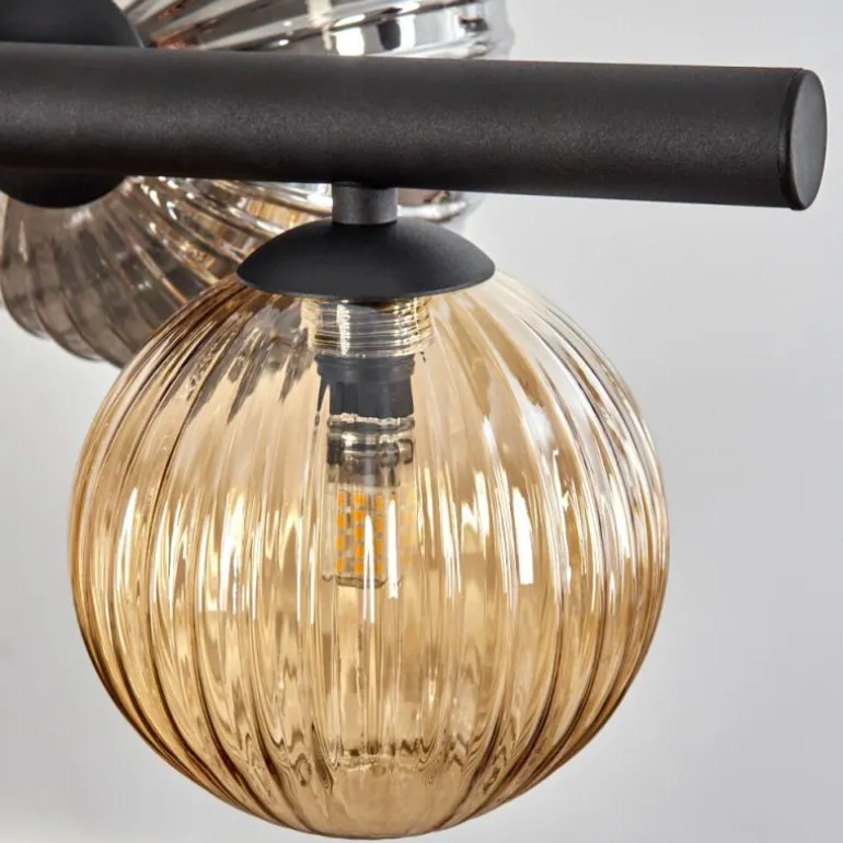 Chehalis Suspension, Boule lumineuse, Suspension Ambre, Fumé, 8 lumières