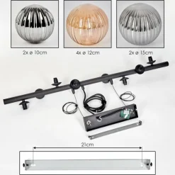 Chehalis Suspension, Boule lumineuse, Suspension Ambre, Fumé, 8 lumières