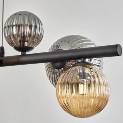 Chehalis Suspension, Boule lumineuse, Suspension Ambre, Fumé, 8 lumières