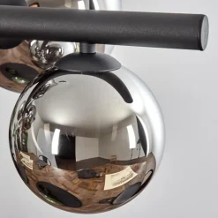 Chehalis Suspension, Boule lumineuse, Suspension Chrome, Fumé, 8 lumières
