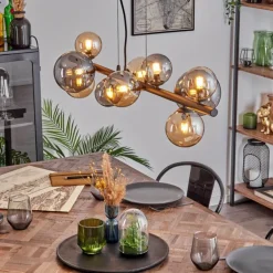 Chehalis Suspension, Boule lumineuse, Suspension Ambre, Fumé, 10 lumières