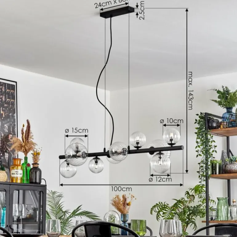 Chehalis Suspension, Boule lumineuse, Suspension Clair, 10 lumières