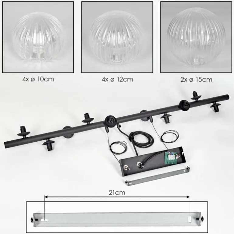 Chehalis Suspension, Boule lumineuse, Suspension Clair, 10 lumières