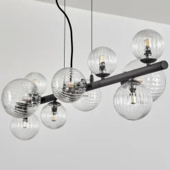 Chehalis Suspension, Boule lumineuse, Suspension Clair, 10 lumières