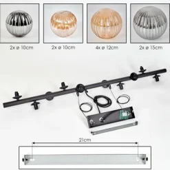 Chehalis Suspension, Boule lumineuse, Suspension Ambre, Fumé, 10 lumières