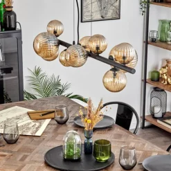 Chehalis Suspension, Boule lumineuse, Suspension Ambre, 10 lumières