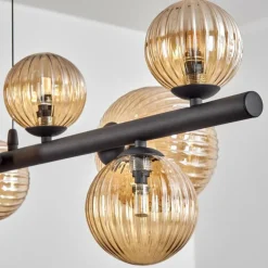 Chehalis Suspension, Boule lumineuse, Suspension Ambre, 10 lumières