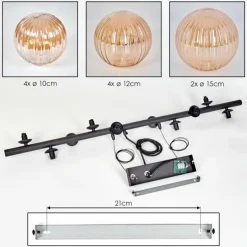 Chehalis Suspension, Boule lumineuse, Suspension Ambre, 10 lumières