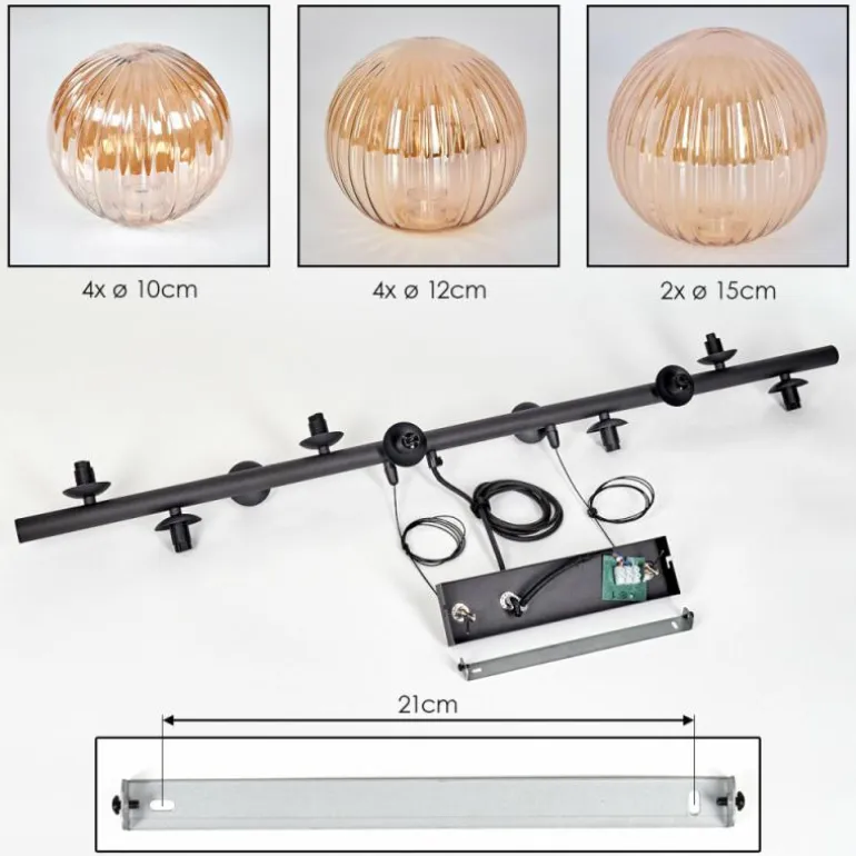 Chehalis Suspension, Boule lumineuse, Suspension Ambre, 10 lumières