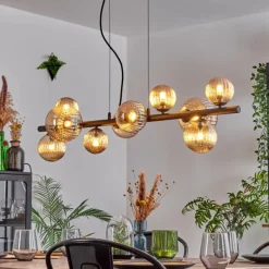 Chehalis Suspension, Boule lumineuse, Suspension Ambre, 10 lumières